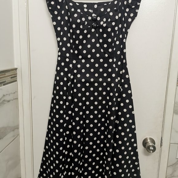 Collectief 50s Dolores Doll polka swingdress - Picture 9 of 9